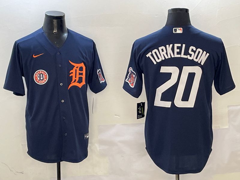 Men Detroit Tigers #20 Torkelson Drak Blue Game 2025 Nike MLB Jersey style 3115->detroit tigers->MLB Jersey